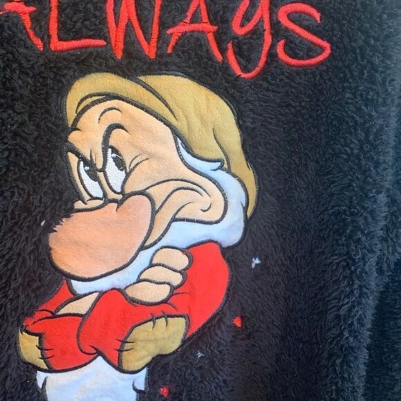 Disney Always Grumpy Sweater Jumper Top Small Fluffy Warm Cozy Black. M - Picture 3 of 4